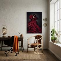 Quadro Decorativo Pomba Gira Sete Saias - 70x50cm Cor:Moldura Branca