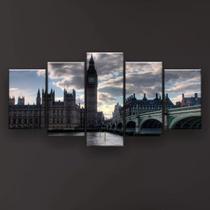 Quadro Decorativo Ponte Big Ben Londres 129x61 Sala Quarto Quadro Decorativo Ponte Big Ben Londres 129x61 Sala Quarto