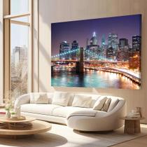 Quadro Decorativo Ponte Da Cidade A Noite New York Tecido Canvas Quadro Decorativo Ponte Da Cidade A Noite New York Tecido Canvas