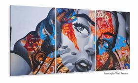 Quadro Decorativo Pop Art Mosaico 120x60 3 peças Quadro Decorativo Pop Art Mosaico 120x60 3 peças