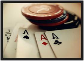 Quadro Decorativo Pôquer Jogo de cartas Salas Baralho Decorações Com Moldura