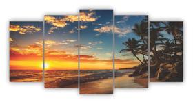 Quadro Decorativo Por+Sol M 1 Mosaico 5 Quadros 1,00X0.60 Cm