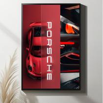 Quadro Decorativo Porsche Vermelha - Decoração Quarto ou Sala Quadro Decorativo Porsche Vermelha - Decoração Quarto ou Sala