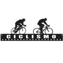 Quadro Decorativo Porta Medalhas Ciclismo Mdf Preto