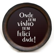 Quadro Decorativo Porta Rolhas Redondo Felicidades - Grande 1072