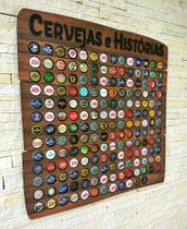 Quadro Decorativo Porta Tampinhas - 150 - Cervejas e Histórias