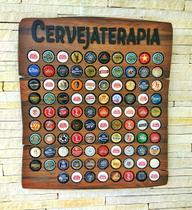 Quadro Decorativo Porta Tampinhas - Cervejaterapia - 80un.