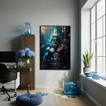 Quadro Decorativo Poseidon Deus Do Mar - 70x50cm