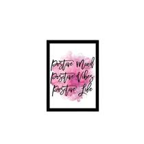 Quadro Decorativo Positive Mind, Vibes And Life 45X34Cm