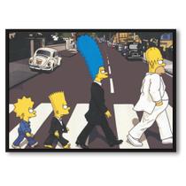 Quadro Decorativo Poster 60x90 Simpsons Abbey Road Famoso Beatles