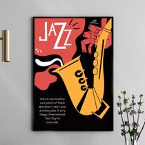 Quadro Decorativo Poster Cartaz Jazz 33x24cm - com vidro