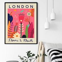 Quadro Decorativo Poster London Flowers - 70x50cm