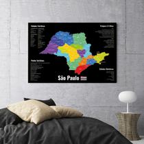 Quadro Decorativo Pôster Modelo Raspadinha Mapa de São Paulo 60x90 para Decoração de Sala Hall Recepção