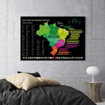 Quadro Decorativo Pôster Modelo Raspadinha Mapa do Brasil 60x90 para Decoração de Lavabo Escritório Hall