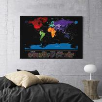 Quadro Decorativo Pôster Modelo Raspadinha Mapa Mundi 60x90 para Decoração de Quarto Escritório Sala