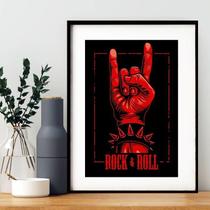 Quadro Decorativo Poster Rock & Roll 60X48Cm
