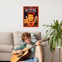 Quadro Decorativo Poster Vintage David Bowie 24x18cm - com vidro Quadro Decorativo Poster Vintage David Bowie 24x18cm - com vidro