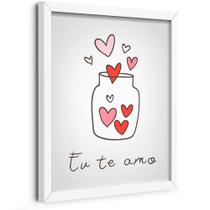 Quadro Decorativo Pote de Amor Eu Te Amo