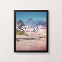 Quadro Decorativo Praia Aloha 45x34cm - com vidro Quadro Decorativo Praia Aloha 45x34cm - com vidro