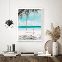 Quadro Decorativo Praia Balanço Coqueiro - 70x50cm