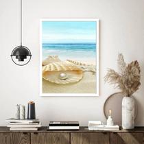 Quadro Decorativo Praia Concha Pérola - 70x50cm