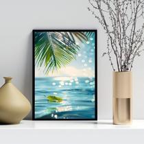 Quadro Decorativo Praia - Folha 24X18Cm