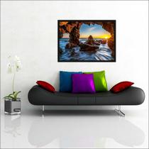 Quadro Decorativo Praia Mar Paisagens Natureza Decorações Com Moldura Quadro Decorativo Praia Mar Paisagens Natureza Decorações Com Moldura