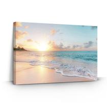 Quadro Decorativo Praia Por do Sol 90x60 Grande Moderno Sala - IQ Quadros