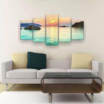 Quadro Decorativo Praia Por Do Sol Azul Hd 129x61 Quartosala Quadro Decorativo Praia Por Do Sol Azul Hd 129x61 Quartosala
