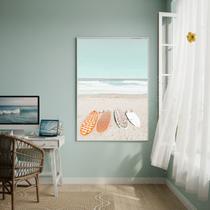 Quadro Decorativo Pranchas Na Praia-70x50cm Cor:Moldura Preta Quadro Decorativo Pranchas Na Praia-70x50cm Cor:Moldura Preta