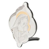 Quadro Decorativo Prateado Maria com Jesus 10cm 4145 - Prestige