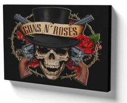 Quadro Decorativo Premium Tela 50x70 axl rose guns in roses armas rosas banda Quadro Decorativo Premium Tela 50x70 axl rose guns in roses armas rosas banda