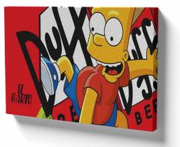 Quadro Decorativo Premium Tela 50x70 bart simpsons cerveja duff skate Quadro Decorativo Premium Tela 50x70 bart simpsons cerveja duff skate
