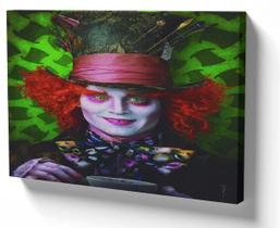 Quadro Decorativo Premium Tela 50x70 chapeleiro maluco fundo verde Quadro Decorativo Premium Tela 50x70 chapeleiro maluco fundo verde