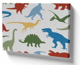 Quadro Decorativo Premium Tela 50x70 dinossauros coloridos rex safari Quadro Decorativo Premium Tela 50x70 dinossauros coloridos rex safari