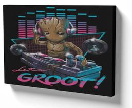 Quadro Decorativo Premium Tela 50x70 groot musica dj marvel guardioes Quadro Decorativo Premium Tela 50x70 groot musica dj marvel guardioes