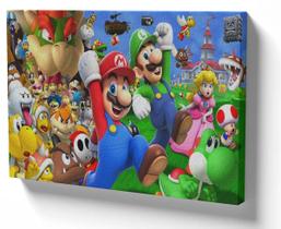 Quadro Decorativo Premium Tela 50x70 mario bros super game arcade