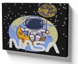 Quadro Decorativo Premium Tela 50x70 nasa lua astronauta Quadro Decorativo Premium Tela 50x70 nasa lua astronauta