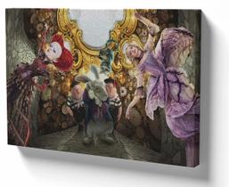 Quadro Decorativo Premium Tela 50x70 rainhas gemeos e lebre maluca Quadro Decorativo Premium Tela 50x70 rainhas gemeos e lebre maluca