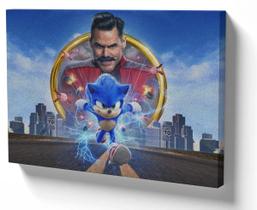 Quadro Decorativo Premium Tela 50x70 sonic e robotnik