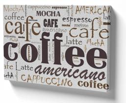 Quadro Decorativo Premium Tela 50x70 tipos de cafe cofee