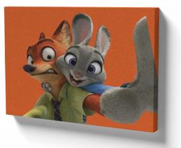 Quadro Decorativo Premium Tela 50x70 zootopia nick judy