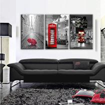 Quadro Decorativo Preto e Branco Cidades 120 x 60 cm