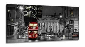 Quadro Decorativo Preto e Branco Cidadesem Tecido Canvas 130x60 Quadro Decorativo Preto e Branco Cidadesem Tecido Canvas 130x60