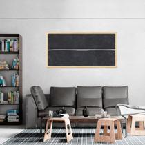 Quadro Decorativo Preto, Linha Minimalista Moldura Caixa, Marfim