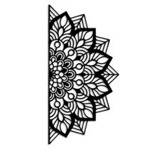 Quadro Decorativo Preto Mandala Floral Vazado em MDF Quadro Decorativo Preto Mandala Floral Vazado em MDF