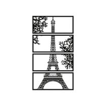 Quadro Decorativo Preto Mdf Decorativo Torre Eiffel 40X20Cm