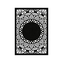 Quadro Decorativo Preto Mdf Mandala Solar 40X20Cm