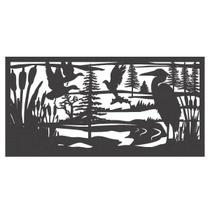 Quadro Decorativo Preto Mdf Passaros Selvagens 40X20Cm Quadro Decorativo Preto Mdf Passaros Selvagens 40X20Cm