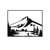 Quadro Decorativo Preto Mdf Pescador Nas Montanhas 40X20Cm Quadro Decorativo Preto Mdf Pescador Nas Montanhas 40X20Cm